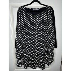 Alembika Polka Dot Oversized Tunic/Mini Dress Buttondown Longsleeve Size 2 US 8